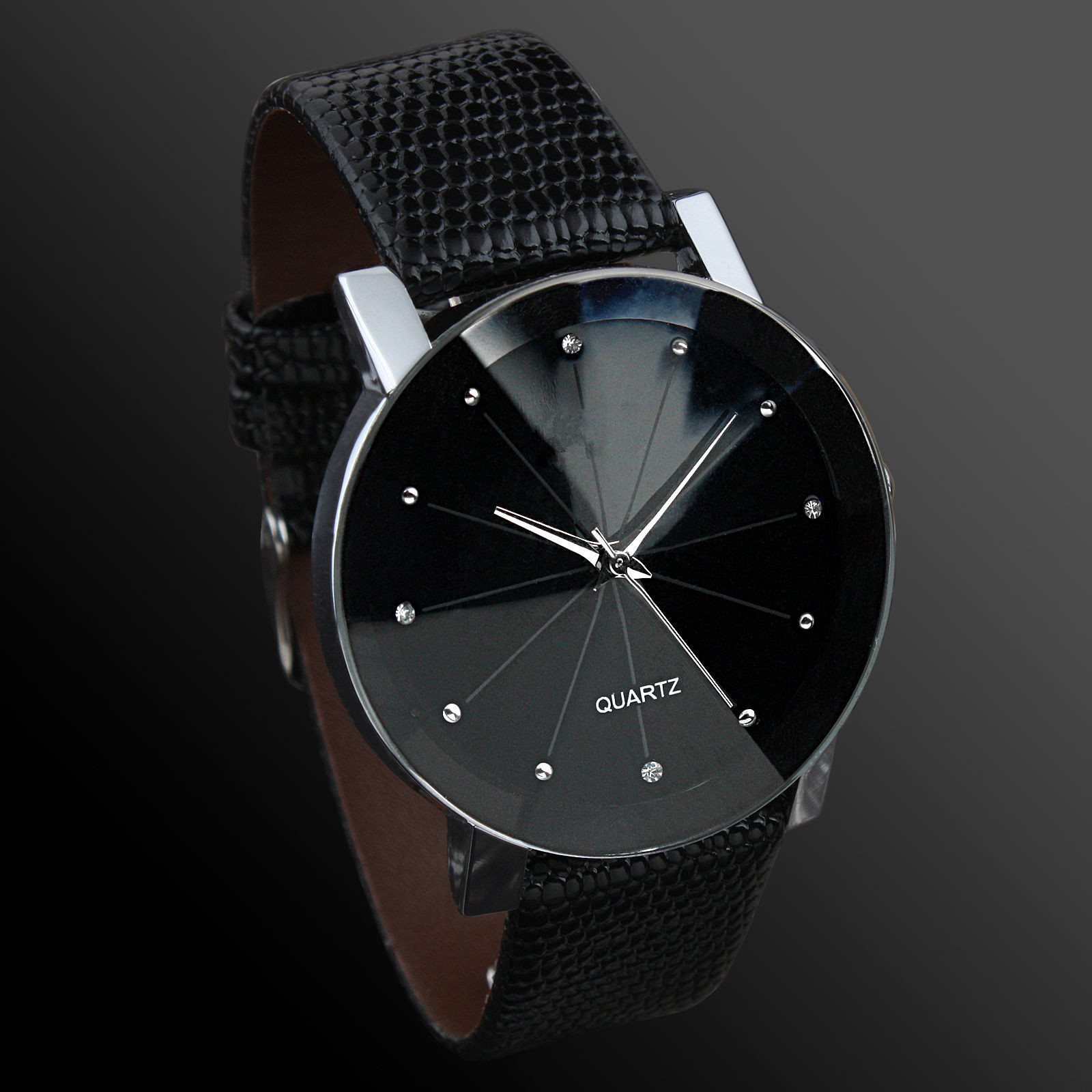 Leather Watch Band Men - Fashion Casual Men Watches Black Leather