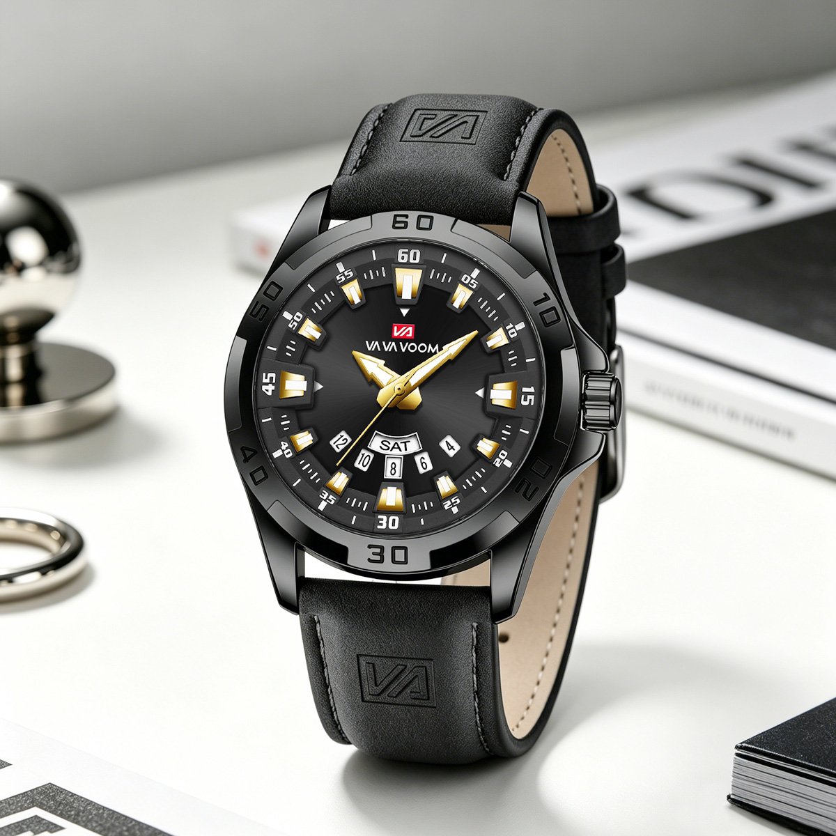 Leather Watch Band Men - Men Watch Black Leather Strap Sport