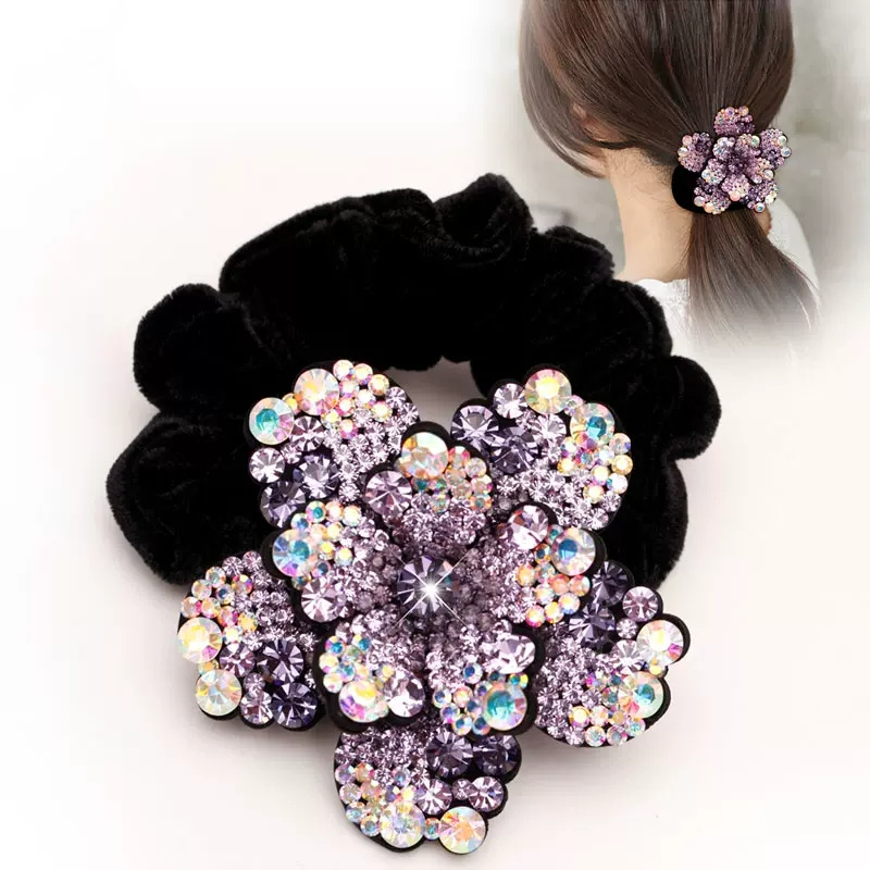 Women Rhinestone Scrunchies Ve - Silicone Band Women 评论和价格