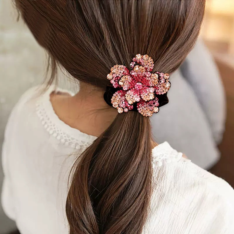 Women Rhinestone Scrunchies Ve - Silicone Band Women 评论和价格
