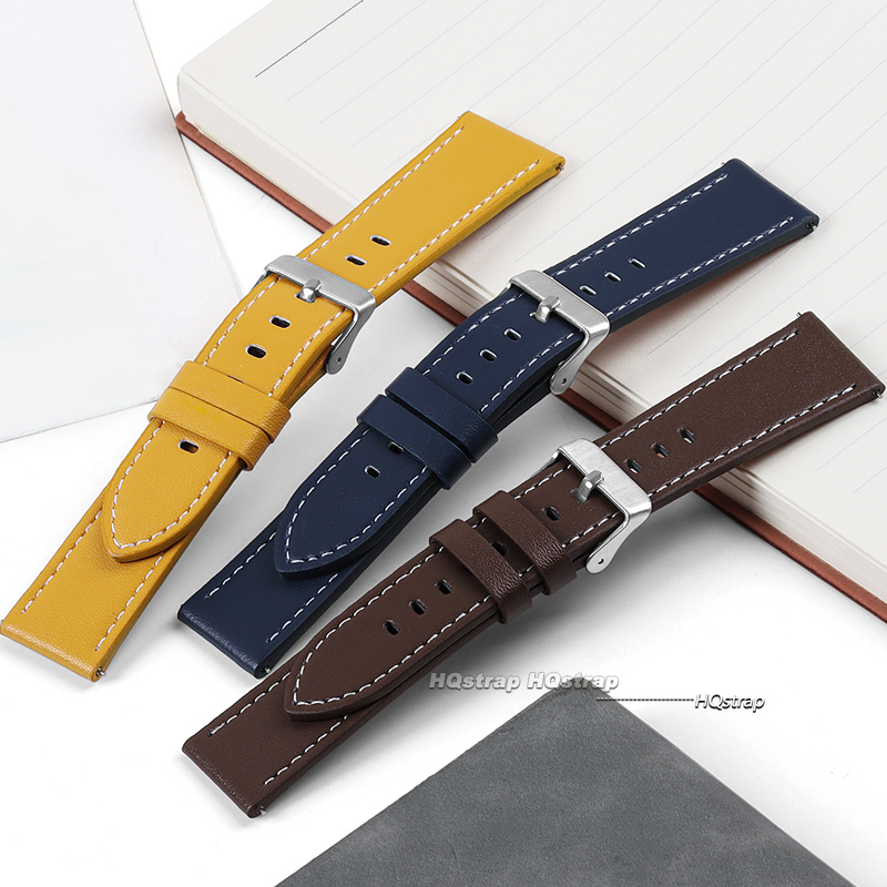 Genuine Calfskin Leather Watch - Leather Strap Quick Release 评论和价格