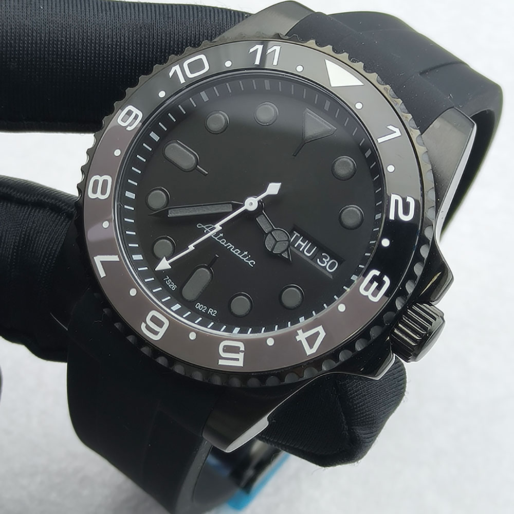 40MM NH36 Watch Black Men's St - Stainless Bracelet Diver 评论和价格