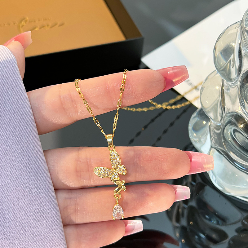 Butterfly Full Diamond Titaniu - Butterfly Clasp Deployant 评论和价格