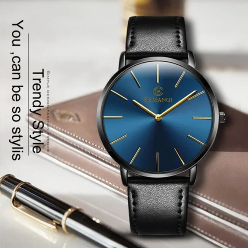 Fashion Ultra Thin Men's Quart - Leather Watch Band Men 评论和价格