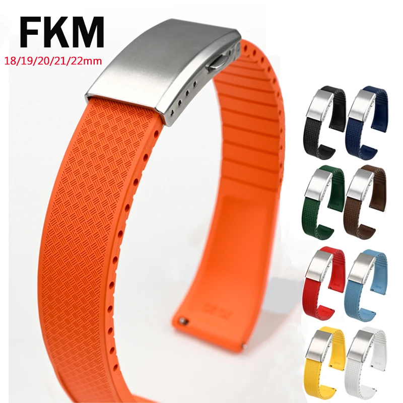 Fluoro Rubber Watch Band FKM T - Suede Strap Watch 评论和价格