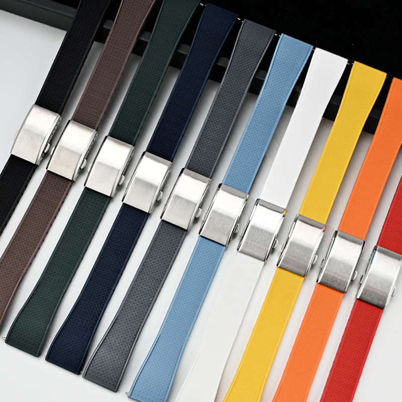Fluoro Rubber Watch Band FKM T - Suede Strap Watch 评论和价格