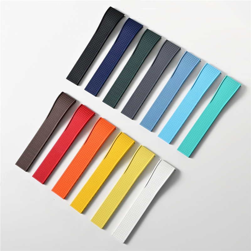 Fluoro Rubber Watch Band FKM T - Suede Strap Watch 评论和价格