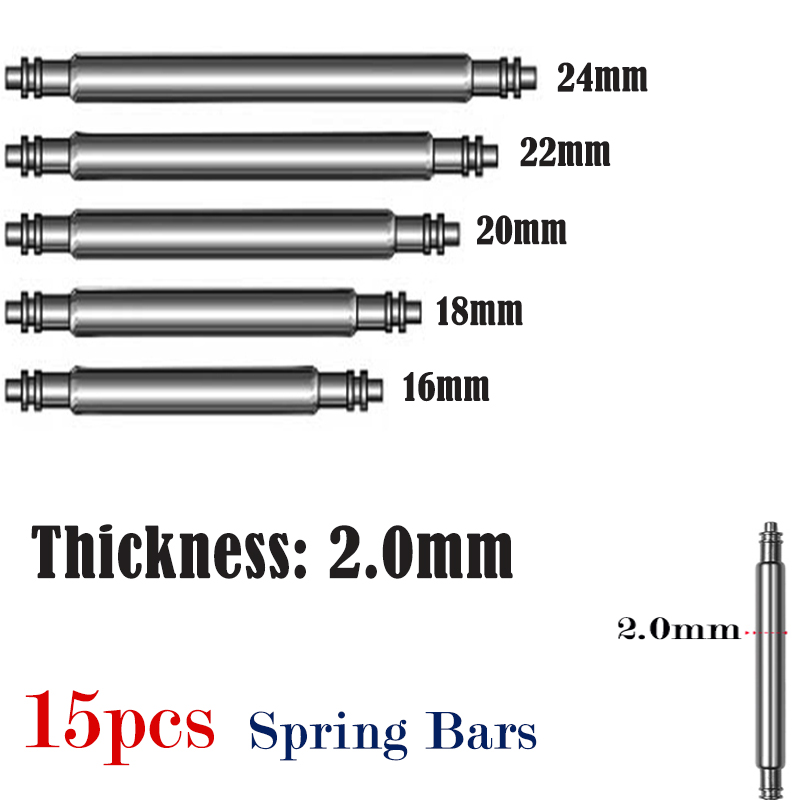 15pcs Watch Band Pin 2.0mm Dia - Spring Bar Tool Set 评论和价格