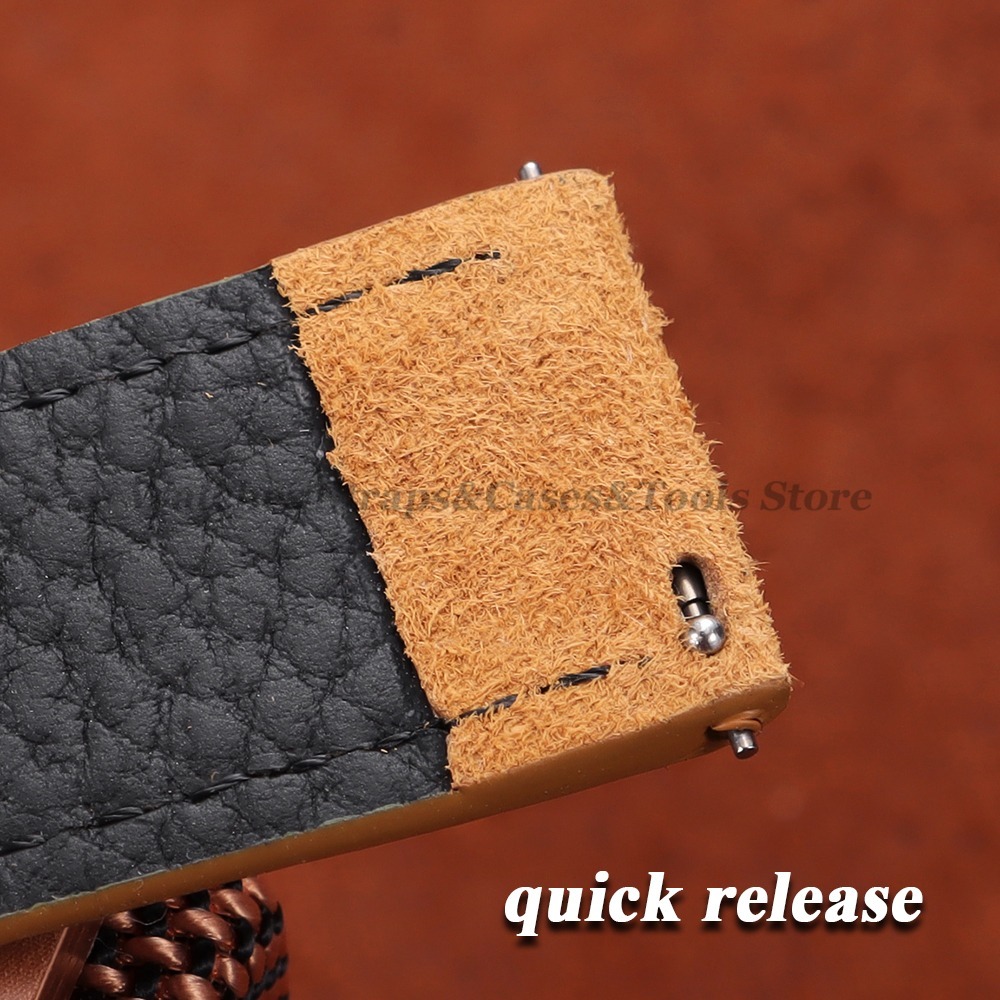 Vintage Suede Cowhide Watch St - Leather Strap Quick Release 评论和价格