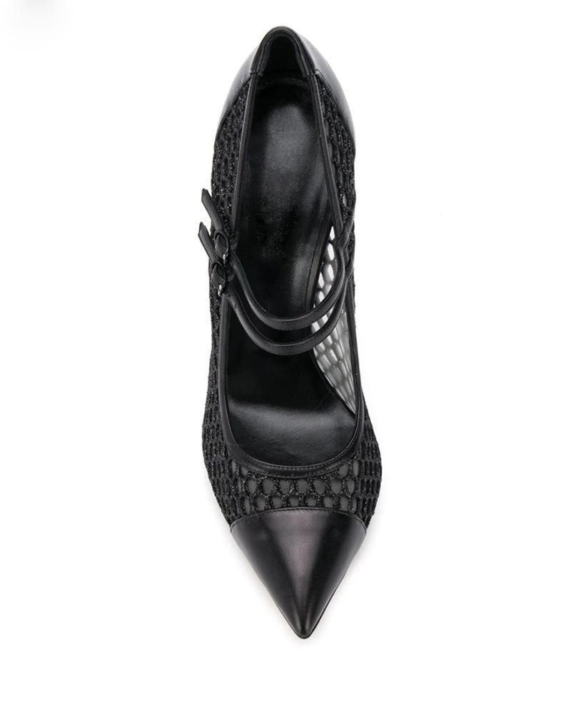 Sexy Mesh Patchwork Pointed To - Mesh Strap Metal 评论和价格