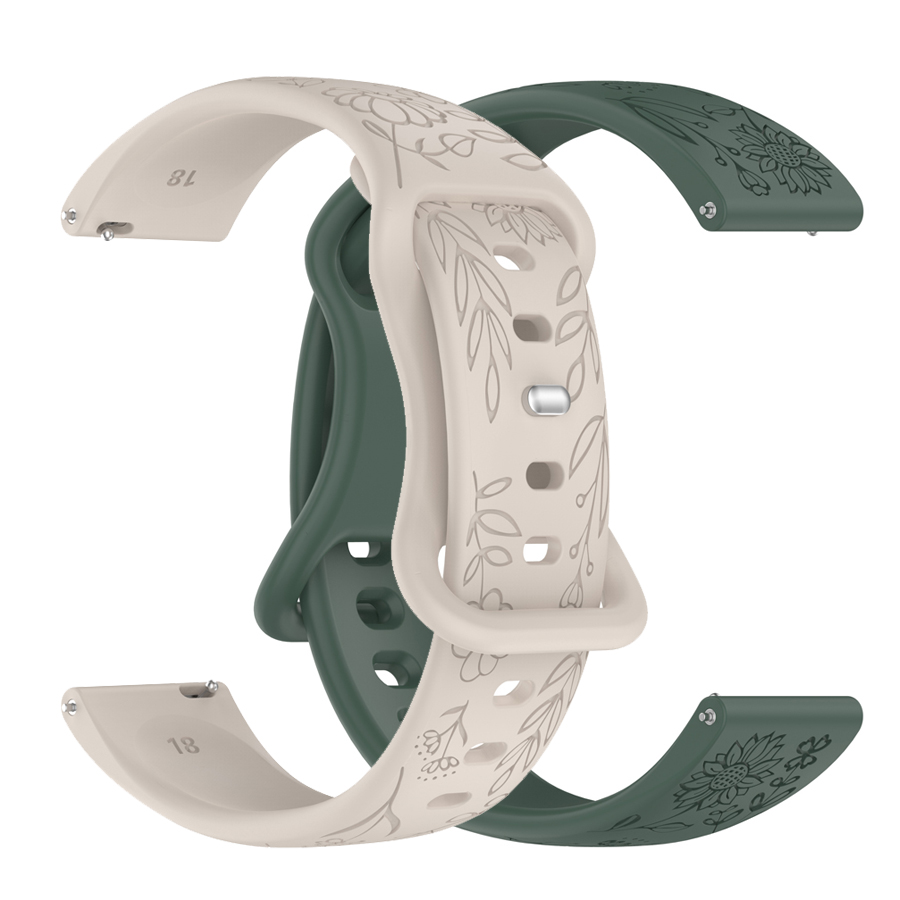 20 22mm 3D Flowers Silicone St - Silicone Watch Band 22Mm 评论和价格