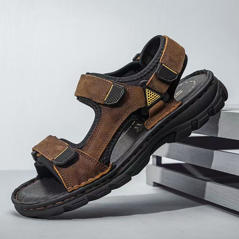 Men 2026 Summer New Real Leath - Sport Loop Velcro 评论和价格