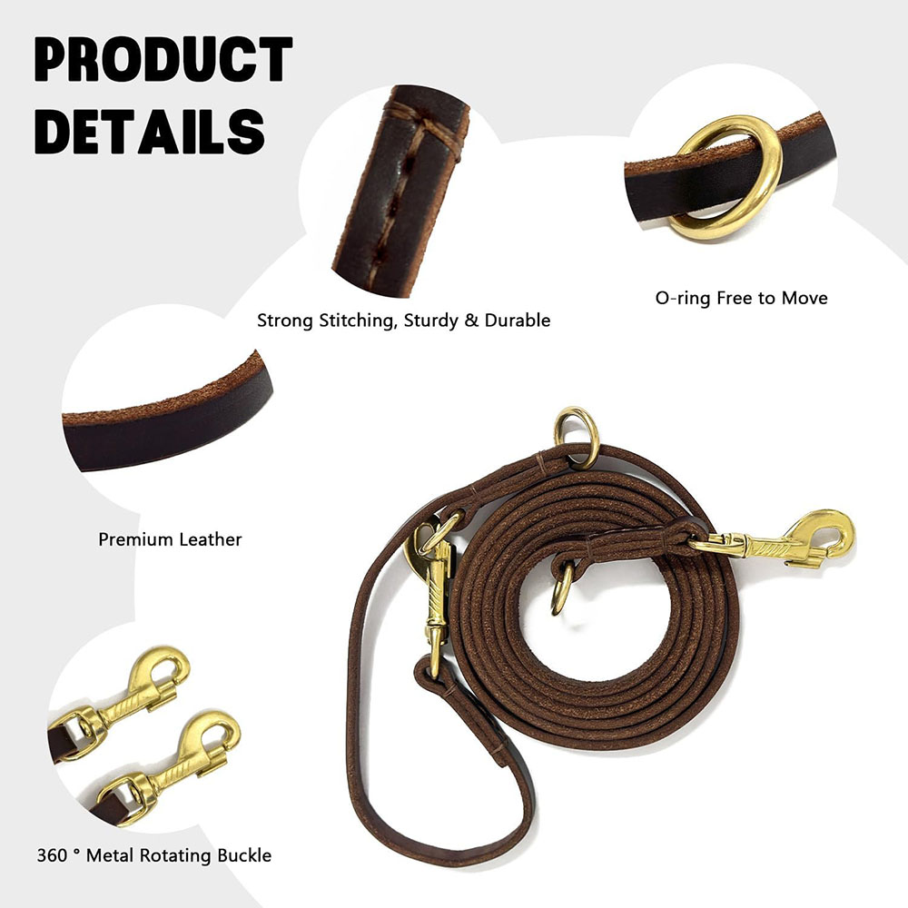 Multi Function Leather Dog Lea - Leather Strap Quick Release 评论和价格