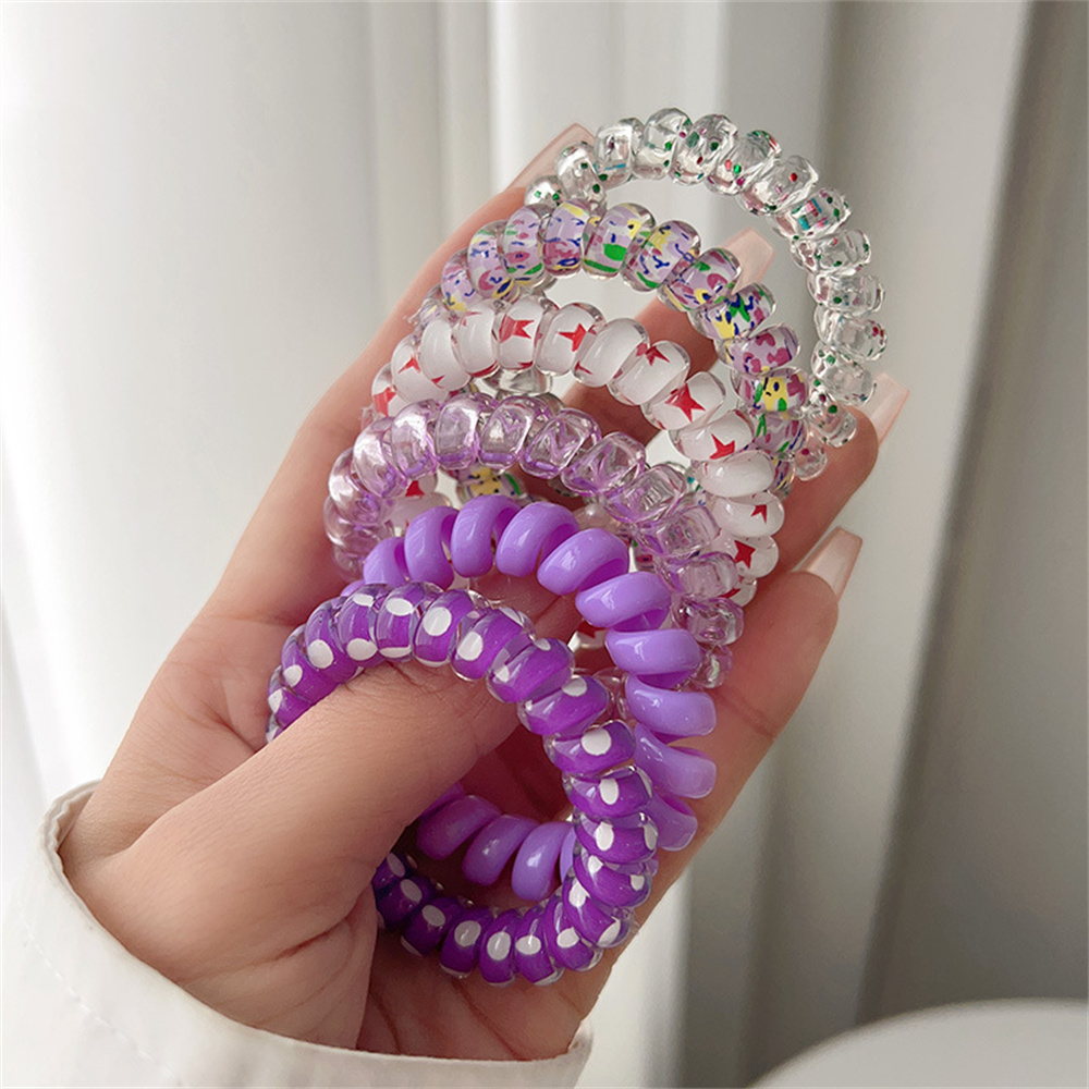 6pcs Sweet Cute Colorful Spira - Silicone Band Women 评论和价格