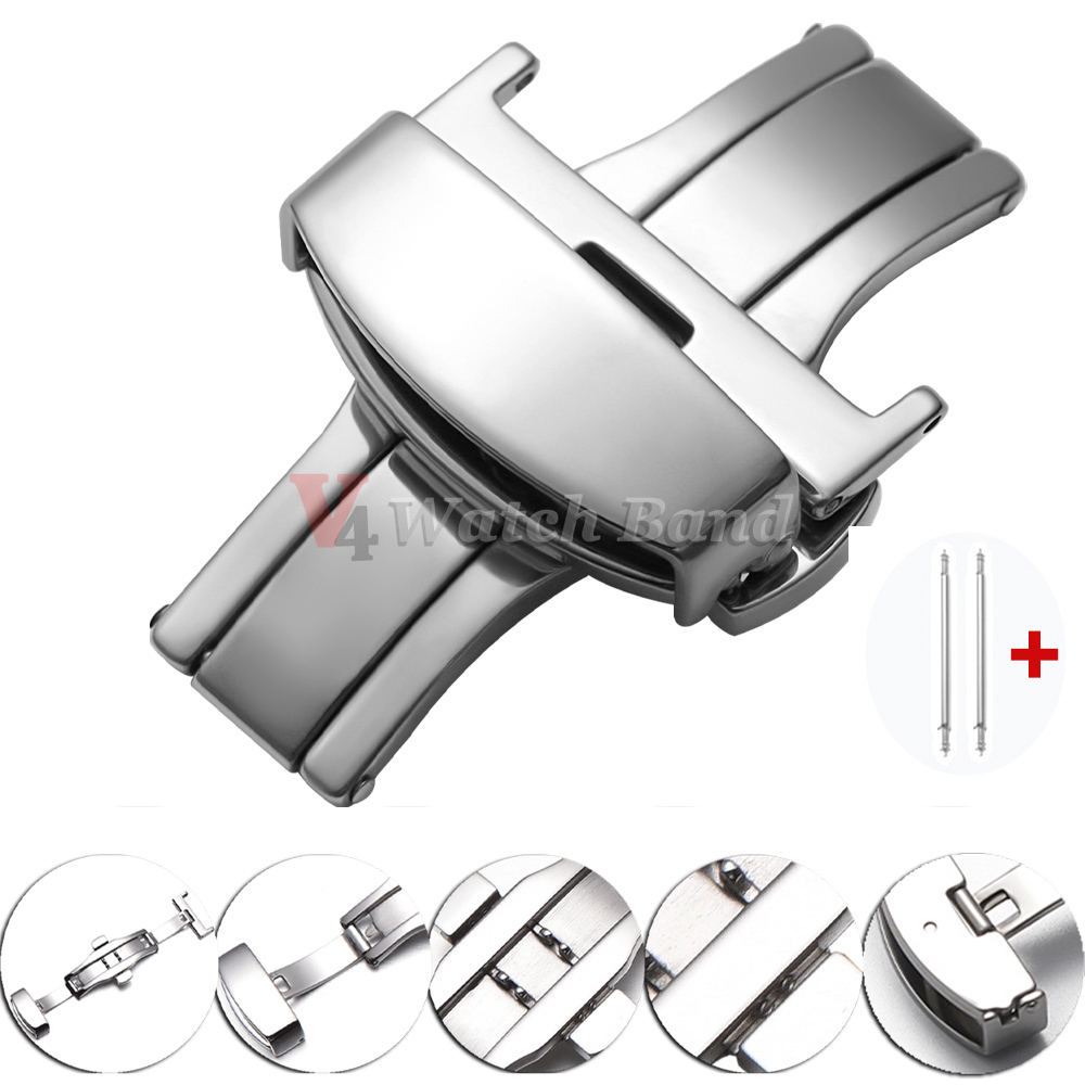 Polished Matte Double Button W - Butterfly Clasp Deployant 评论和价格
