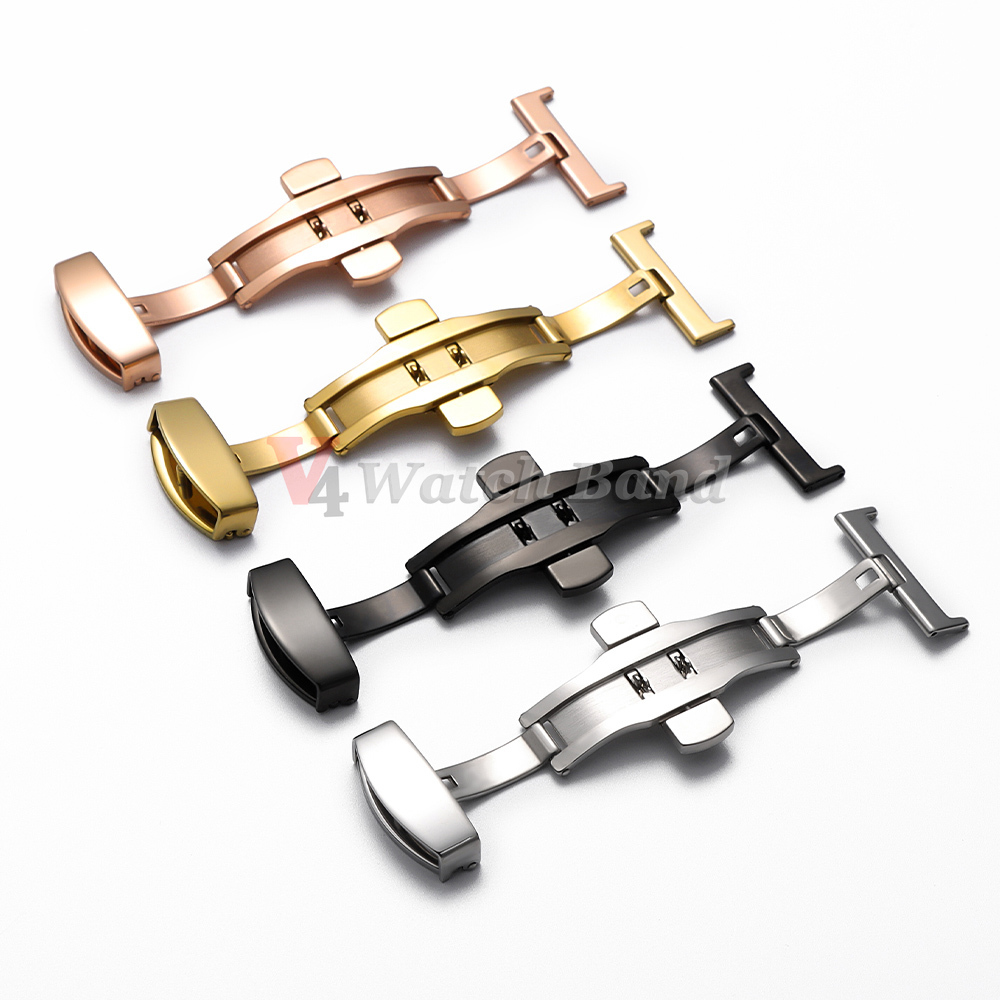 Polished Matte Double Button W - Butterfly Clasp Deployant 评论和价格