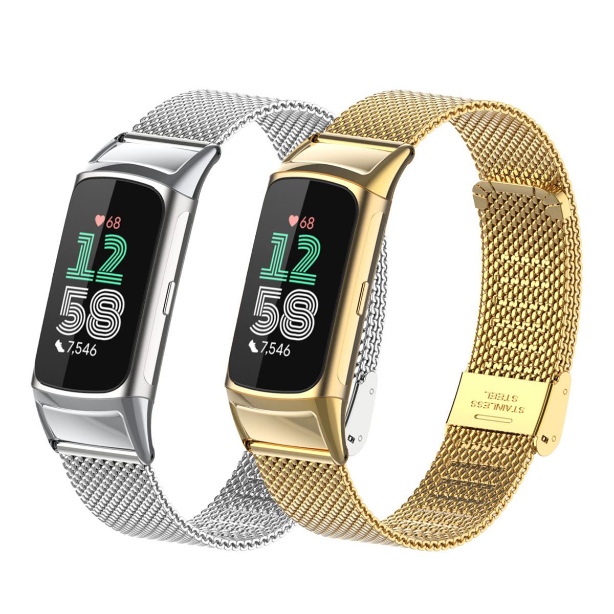 Suitable for Fitbit Charge 5/6 - Mesh Strap Metal 评论和价格