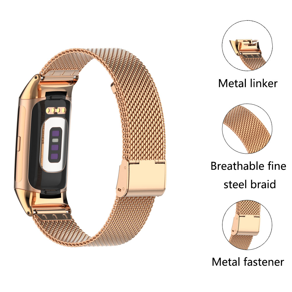 Suitable for Fitbit Charge 5/6 - Mesh Strap Metal 评论和价格