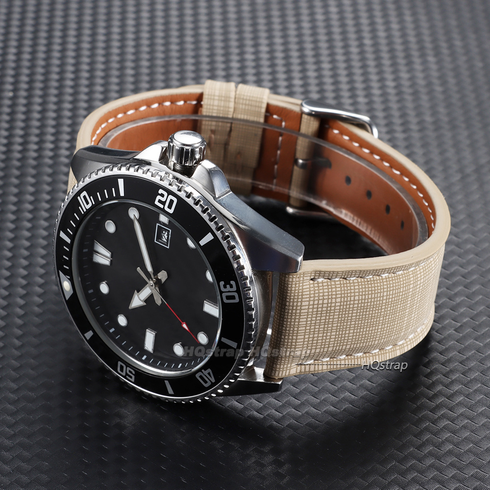 Leather Watch Strap with Plaid - Suede Strap Watch 评论和价格