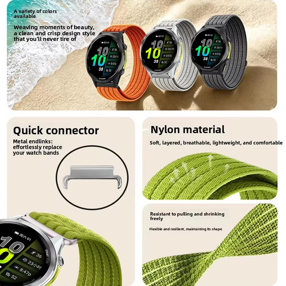 20mm 22mm Nylon Loop band For  - Sport Loop Velcro 评论和价格