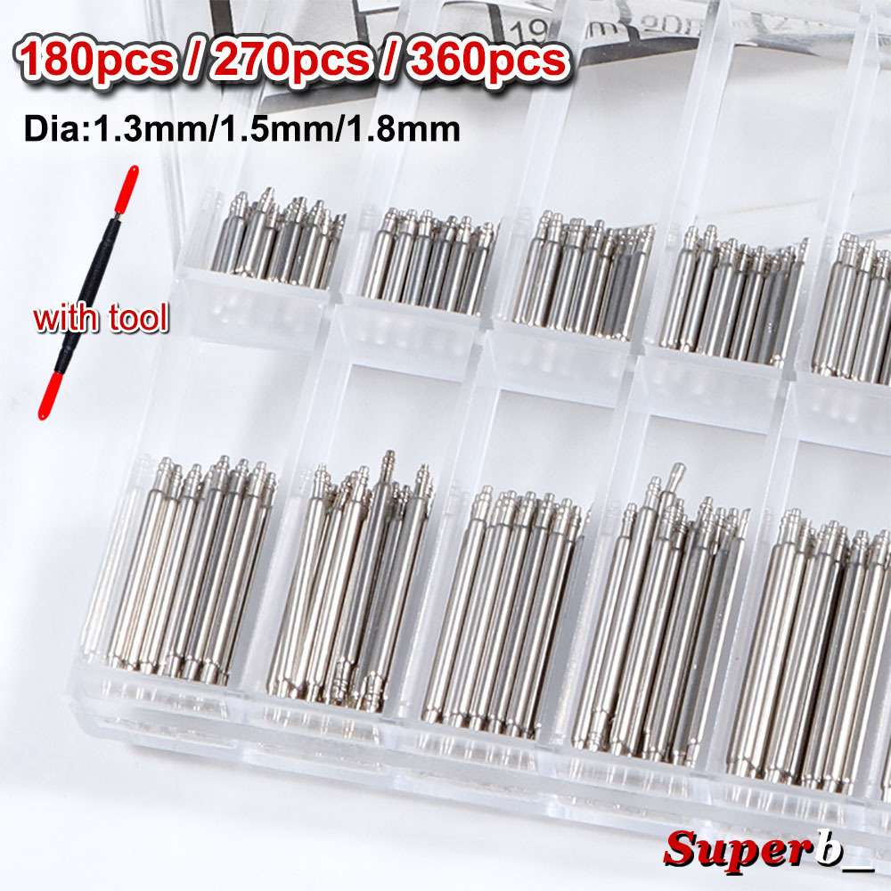 360pcs Dia 1.3mm/1.5mm/1.8mm S - Spring Bar Tool Set 评论和价格