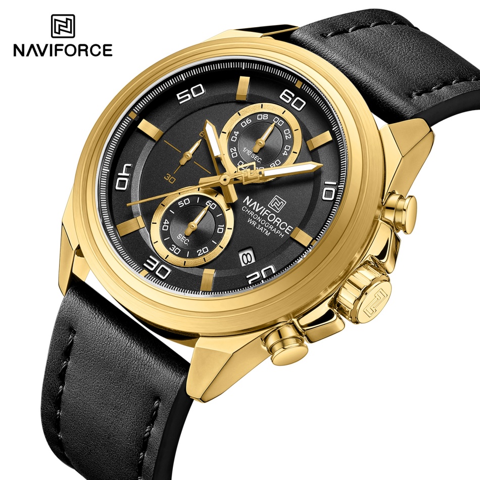 NAVIFORCE  Hands Wristwatches  - Leather Watch Band Men 评论和价格