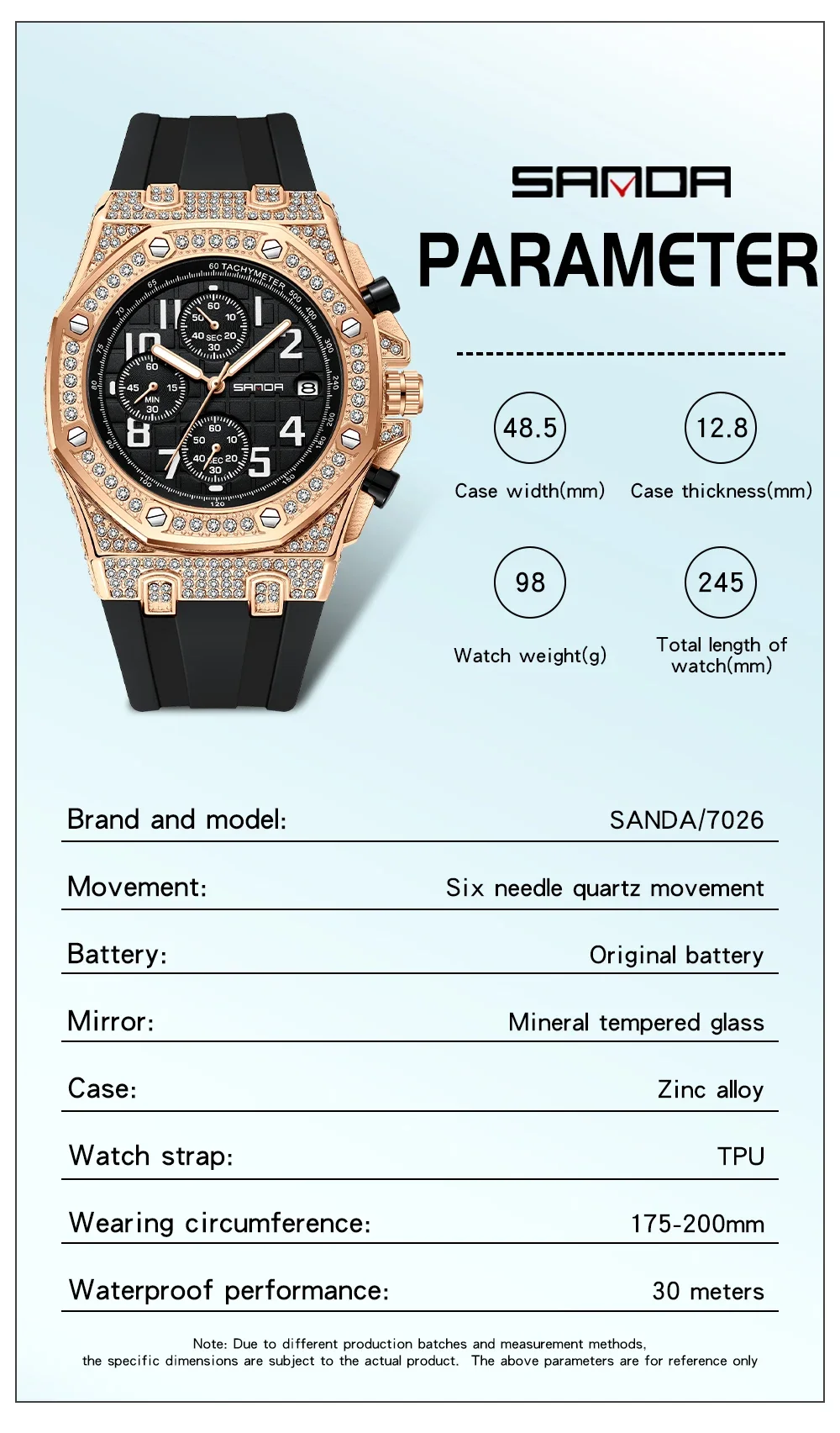 SANDA 7026 Men's Quartz Watch  - Tropic Strap Vintage 评论和价格