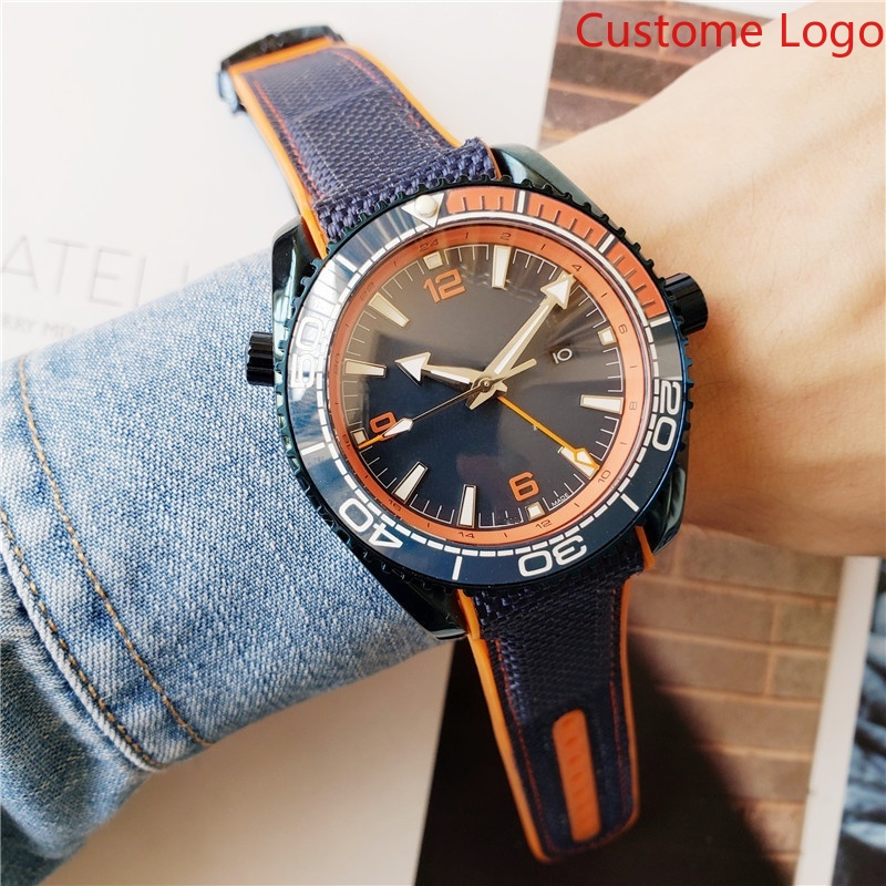 Men GMT Diving Watch Blue Oran - Rubber Strap Diver 评论和价格