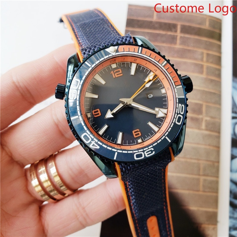 Men GMT Diving Watch Blue Oran - Rubber Strap Diver 评论和价格