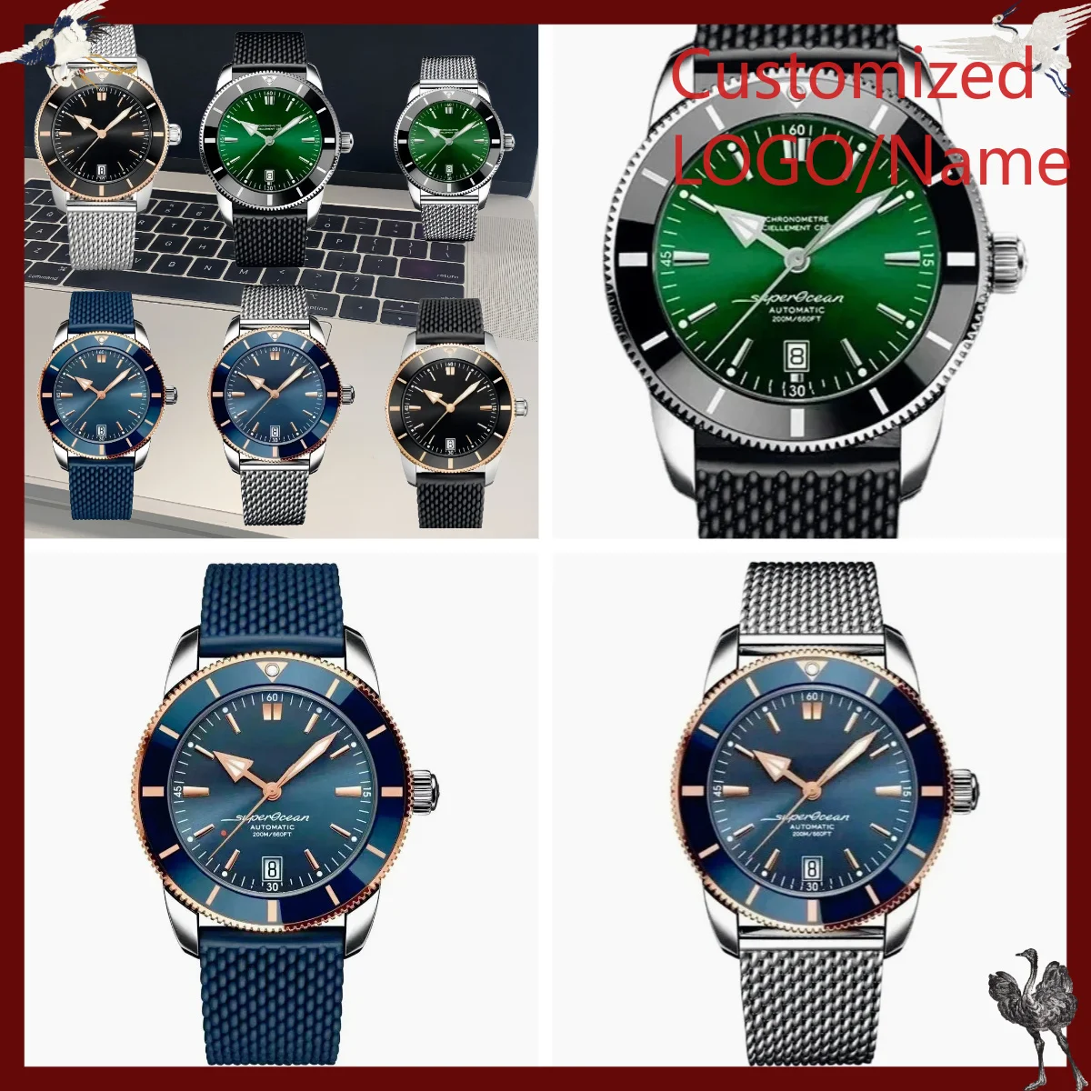 A1212 Store Customized Watches - Stainless Bracelet Diver 评论和价格