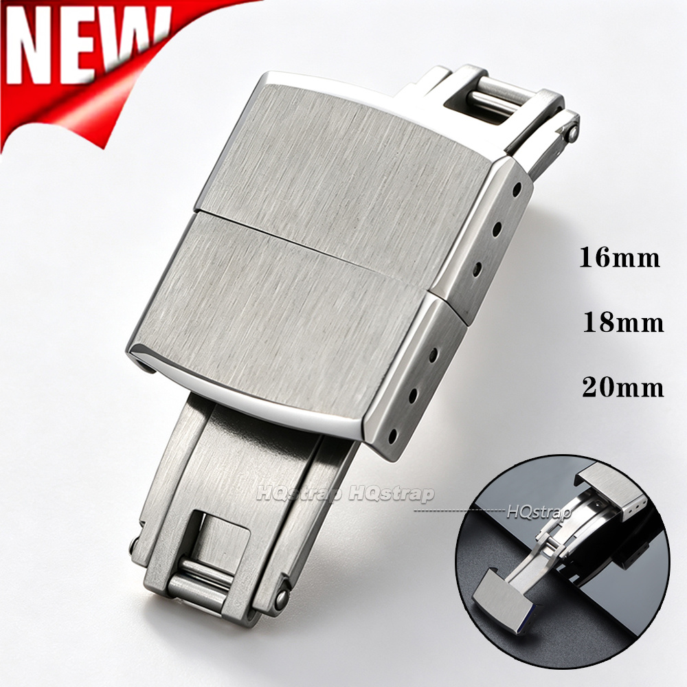 Folding Watch Buckle 16mm 18mm - Butterfly Clasp Deployant 评论和价格