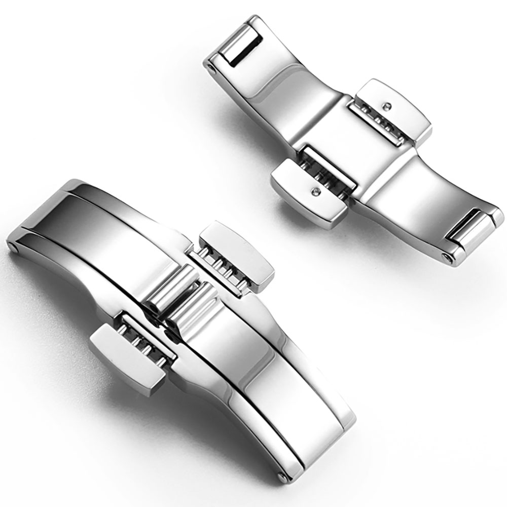 Silver Stainless Steel Butterf - Butterfly Clasp Deployant 评论和价格
