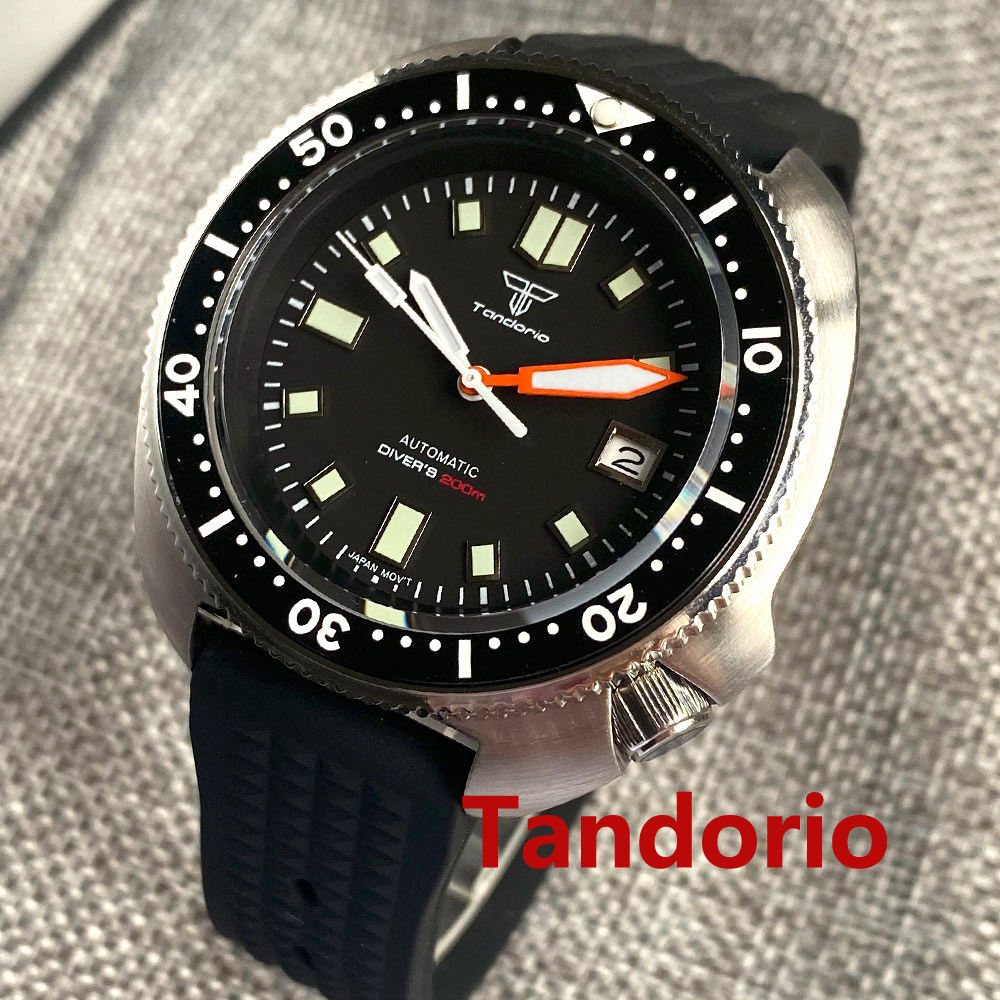 Tandorio 44mm Japan NH35/PT500 - Rubber Strap Diver 评论和价格