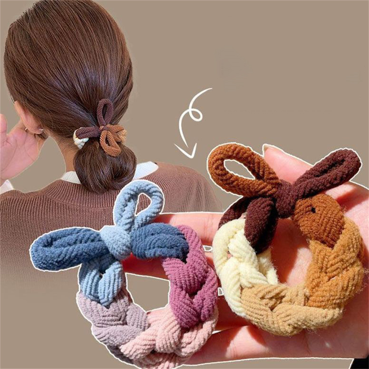 Colorful Hand-Woven Hair Rope  - Silicone Band Women 评论和价格